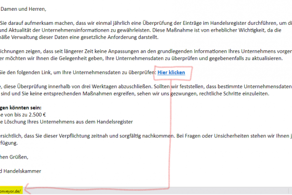 IHK Fake Mail, Phishing