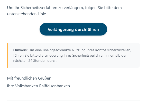 Volksbank-Phishing-Mail vom 13.04.2026