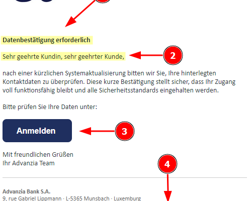 Advanzia Bank, Fake-Mail, Phishing-Mail, Phishing-Warnung